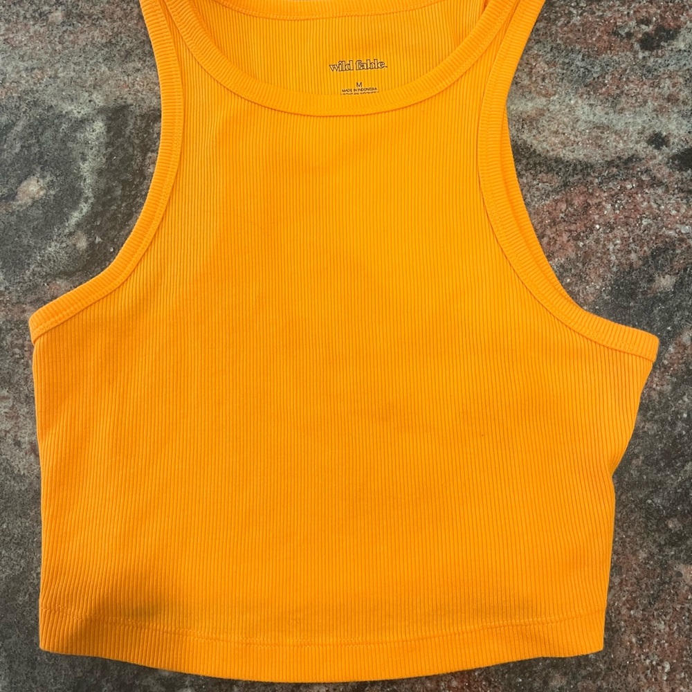 Wild Fable Orange Crop Tank Top Fitted Style